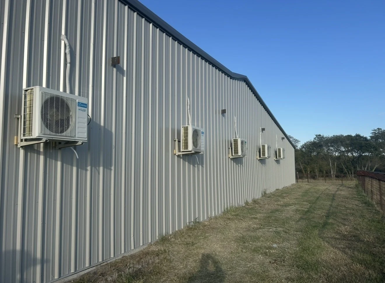 Mini-split unit installed on a commercial building